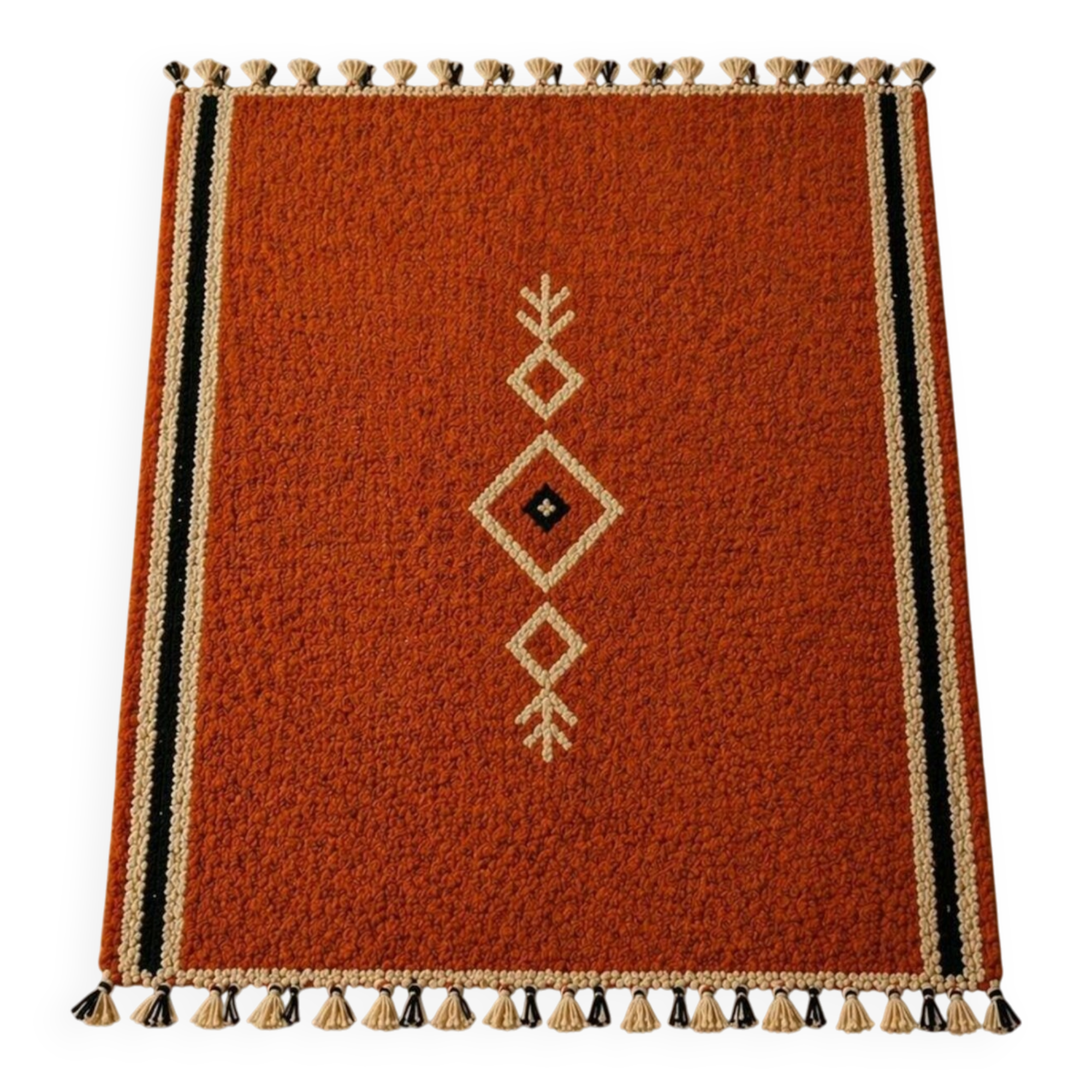 Tapis berbère orange artisanal 250/150cm