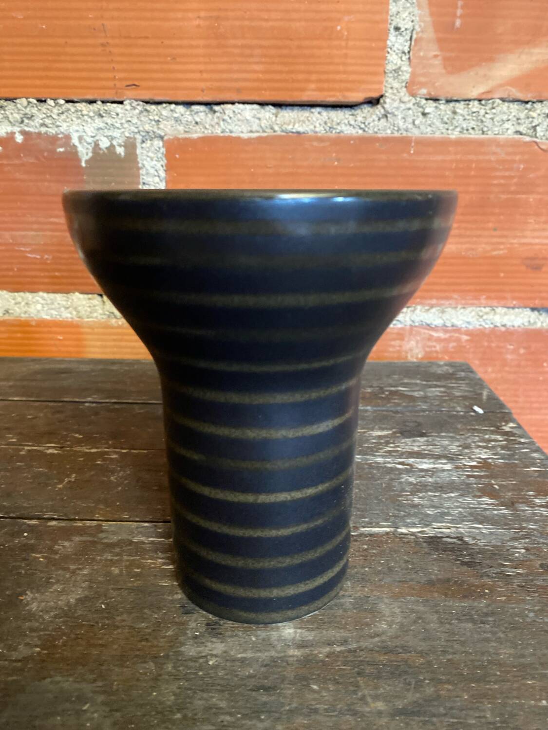 Vase CUBA Aza Selection Made In Germany Black Brown Ceramic Vintage