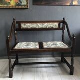 Vintage Antique Hall Bench 2-Person