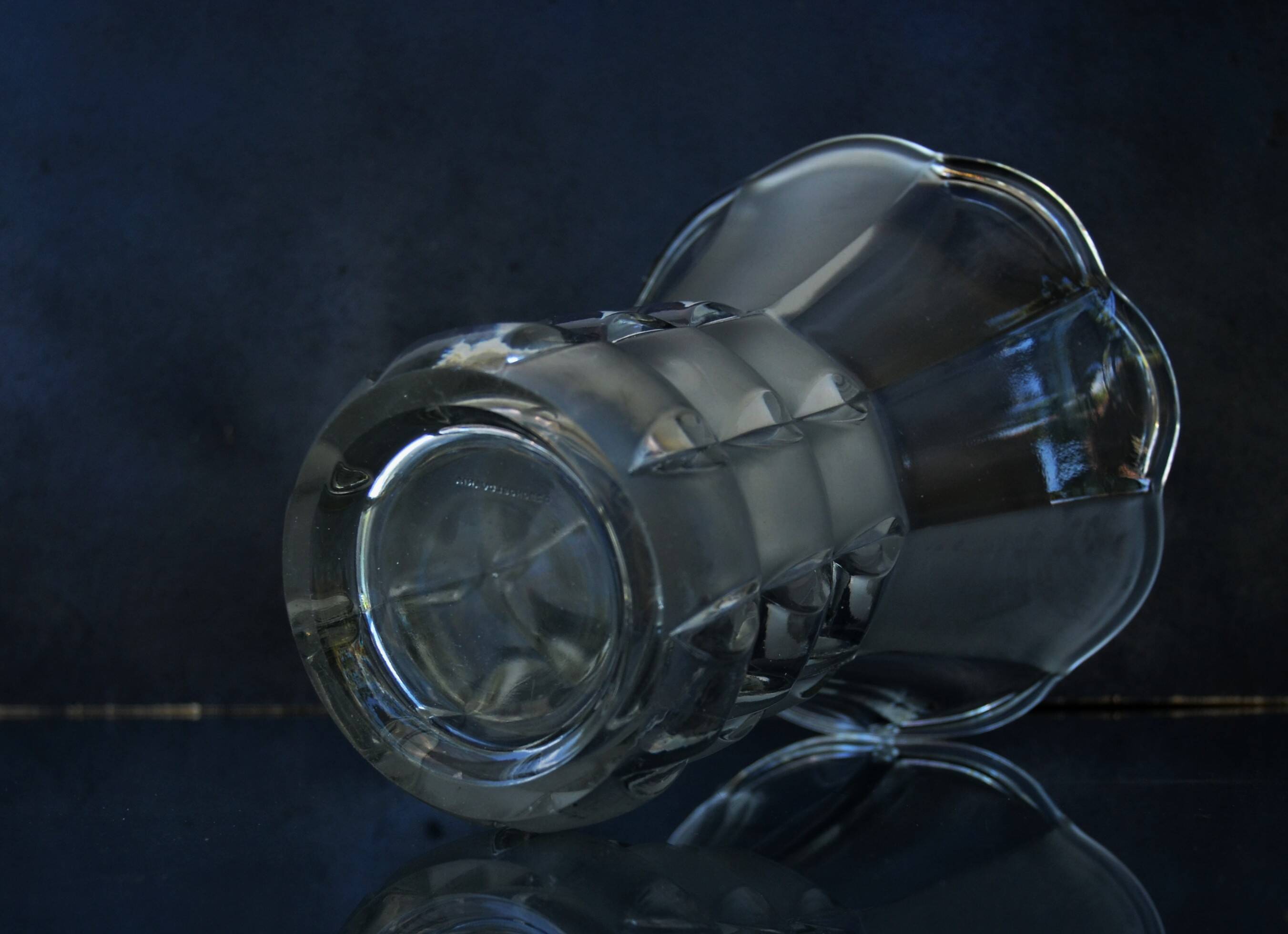 Art Deco Made in Czehoslovakia  Satin and Clear Glass - 22 cm tall