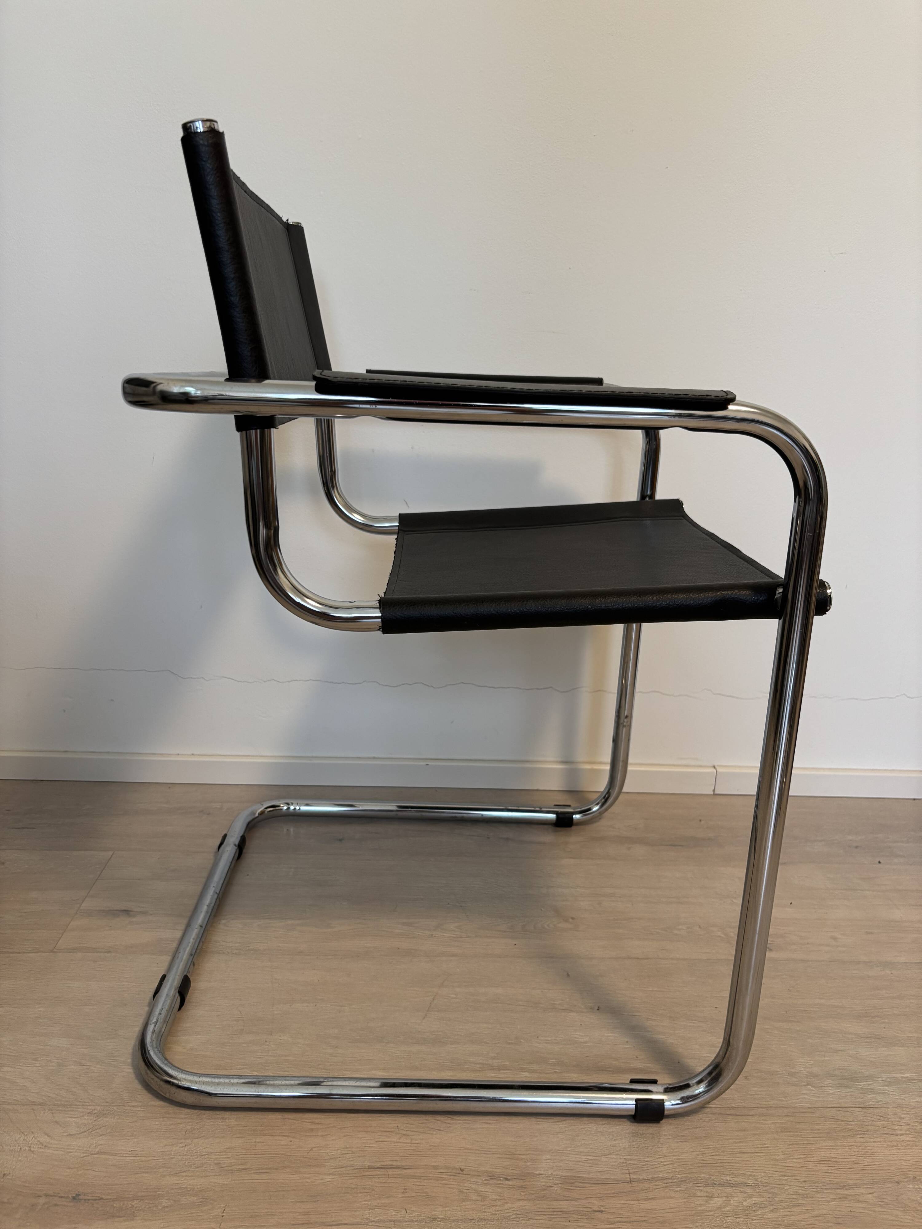 Vintage Cantilever Mart Stam S 34 Inspired  Desk Chair, Italy 1980’s