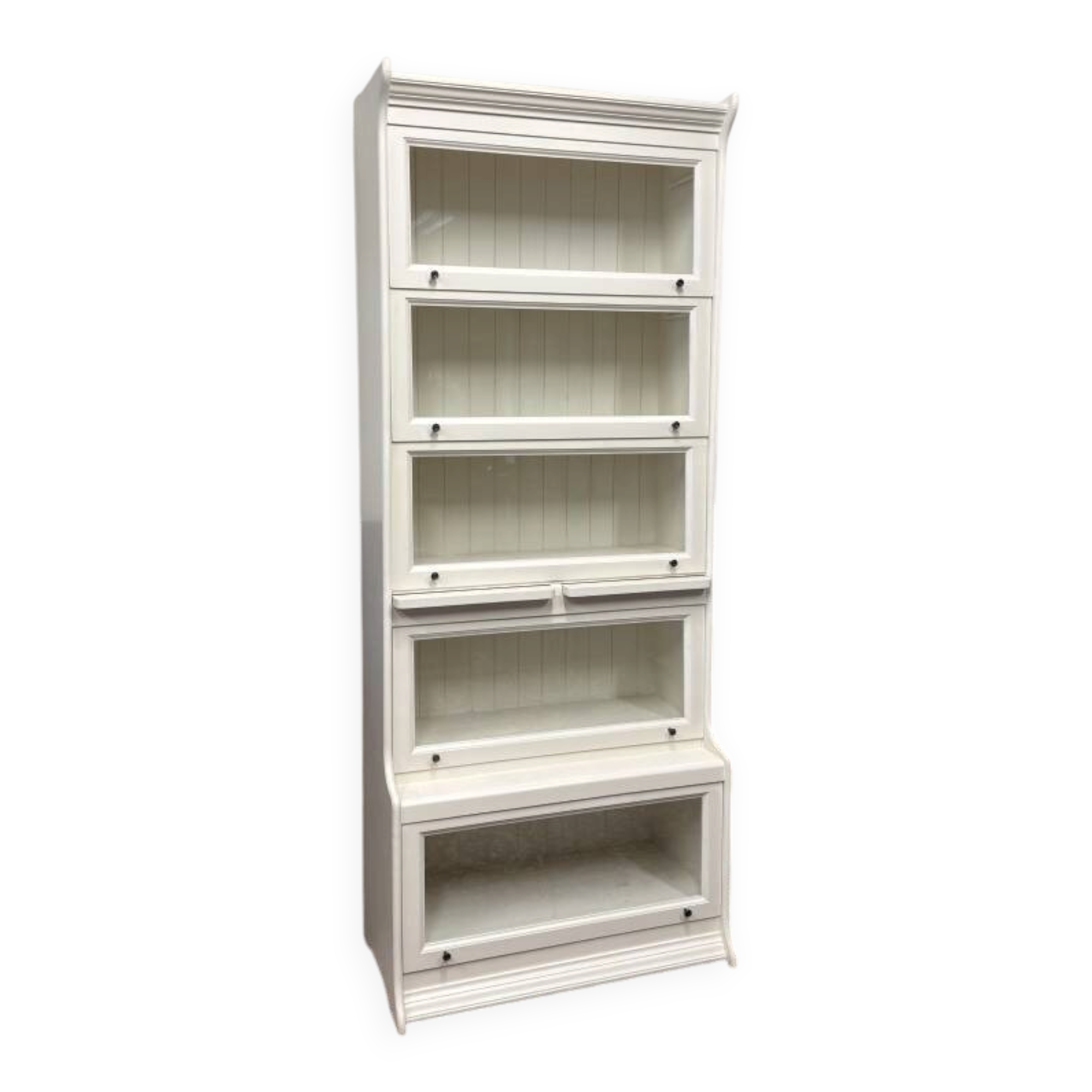 Classic English White Globe Wernicke Bookcase