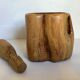 Solid wood mortar and its pestle