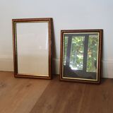 Set of 2 wooden frames with gilded edging