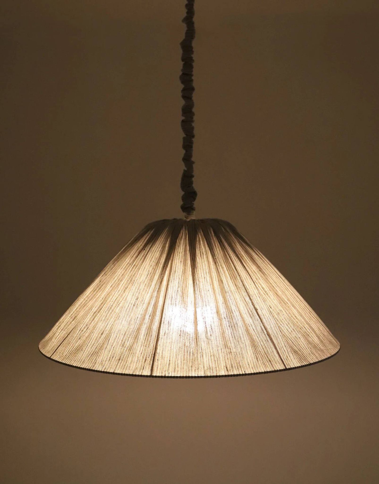"Malala" pleated linen and cotton suspension with fine classic grey stripes.