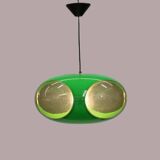 Massive Belgium Space Age UFO Lamp, Green Mid-Century Modern Lighting
