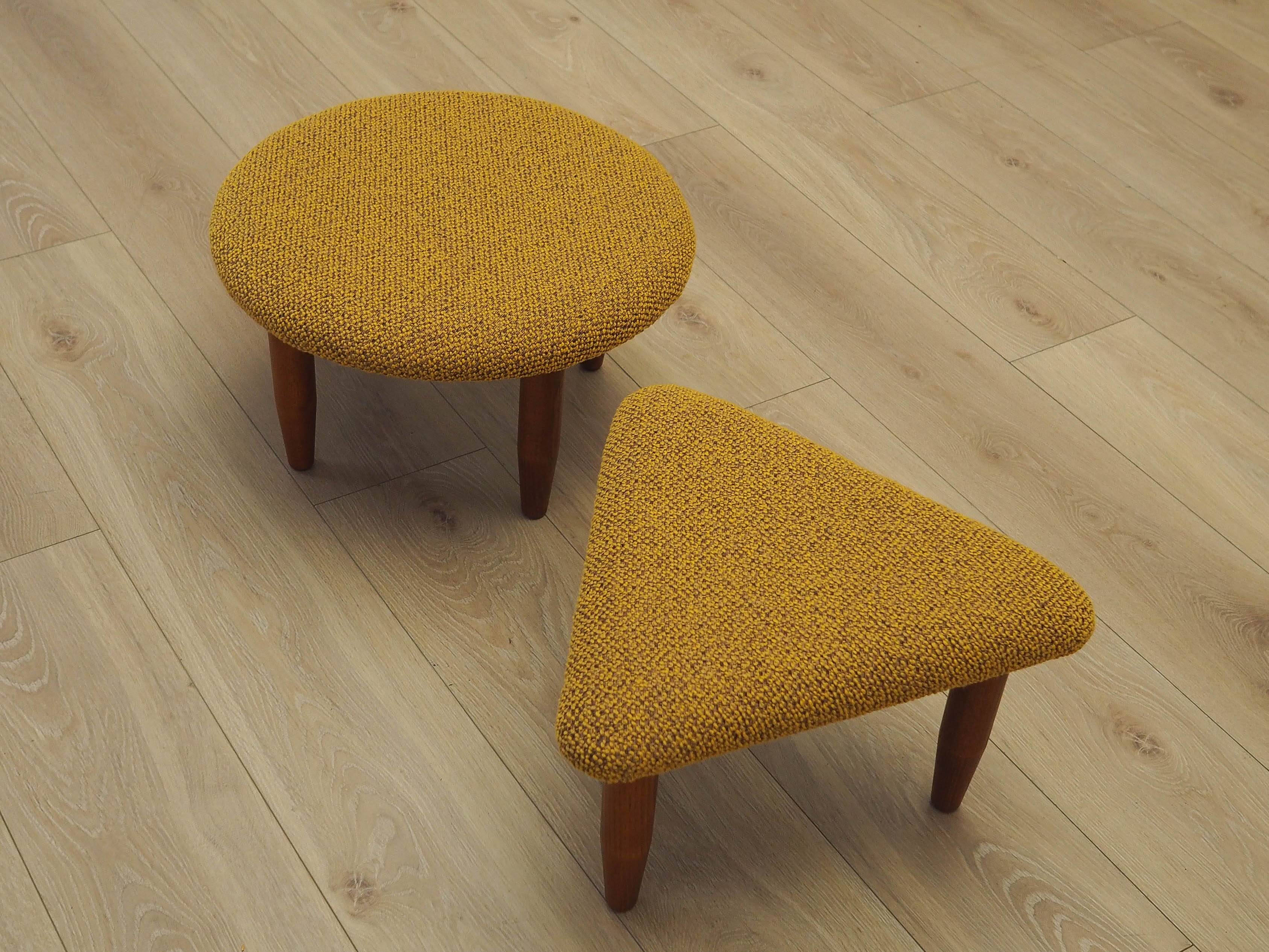 Set of two mustard footstools, Danish design, 1990s, production: Denmark