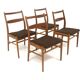 Set of 4 Scandinavian chairs in teak and oak, Sweden, 1960.