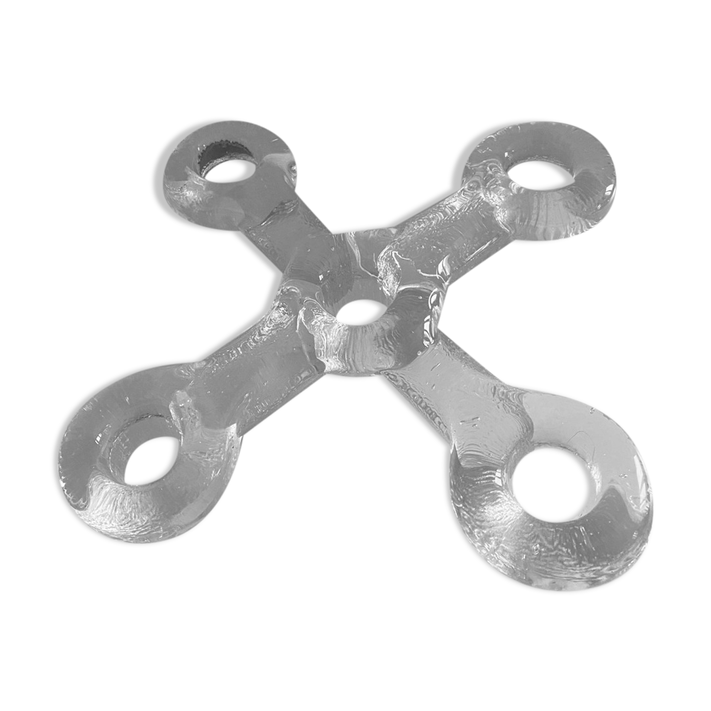Glass candle holder Pukeberg Staffan Gellerstedt Sweden 1970s