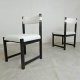 Set of 8 brutalist dining chairs by Emiel Veranneman for Decoene, 1970s