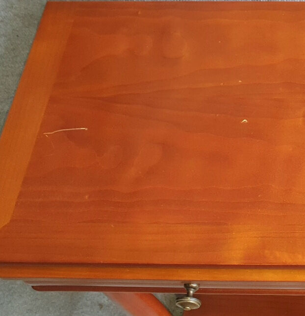 2 bedside tables in stained wood