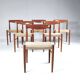 6 wood and rope chairs by Henry Klein for Bramin, 1960s
