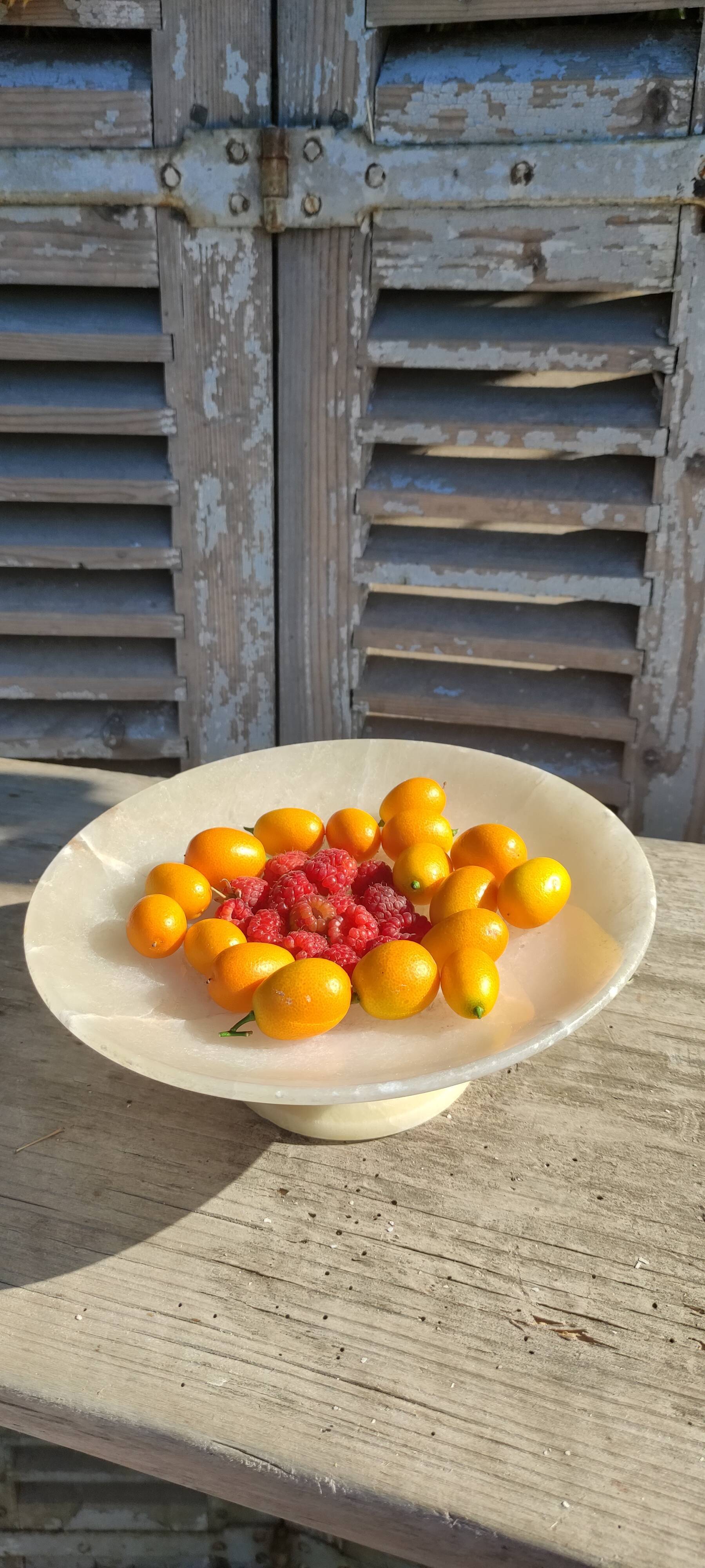 Vintage cut in white alabaster