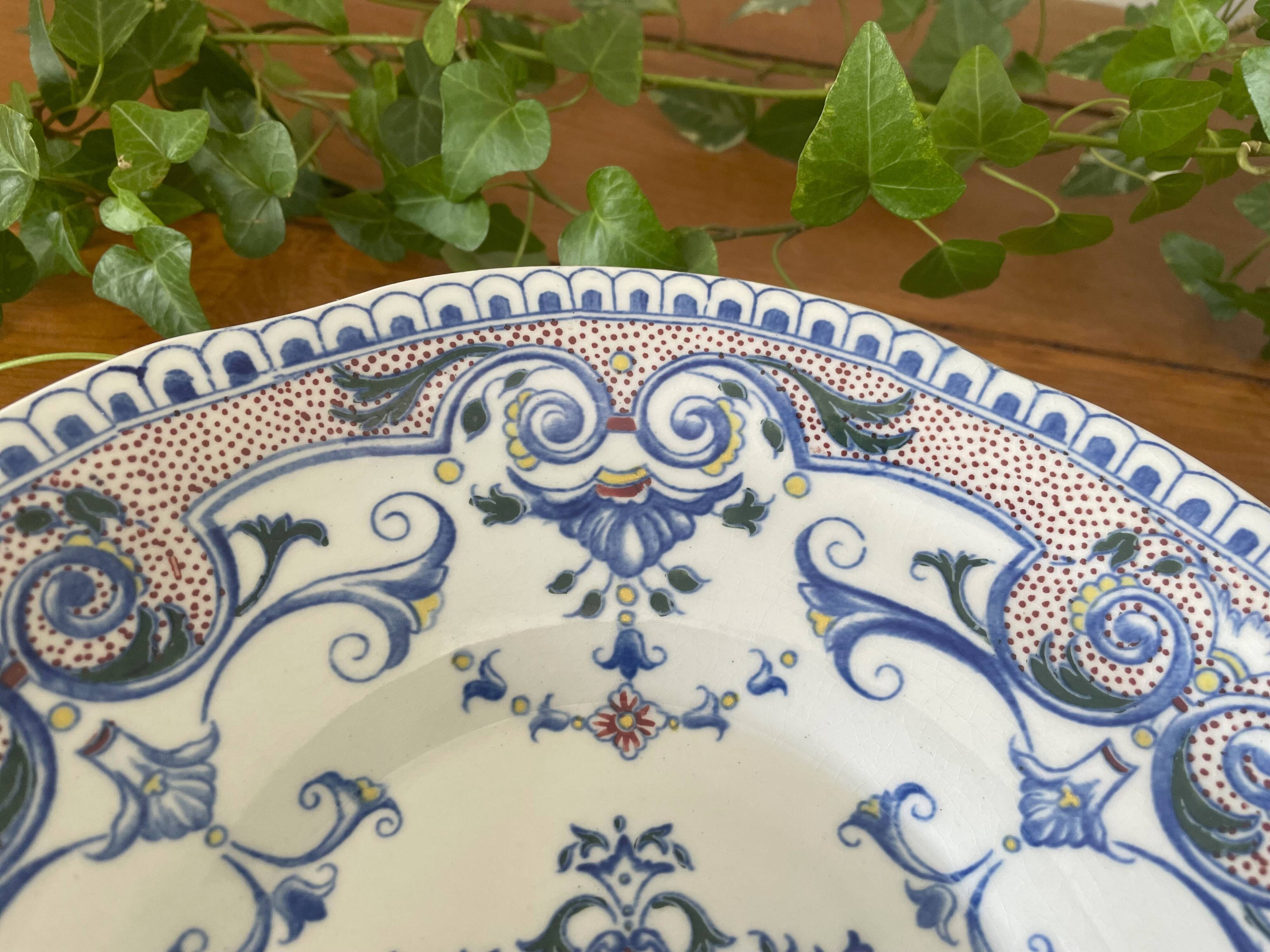 Antique Gien earthenware fruit bowl