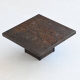 Brutalist square shaped coffee table Mid-Century France 1970