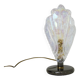 Foliage table lamp in glass and anthracite gray metal. 80 years