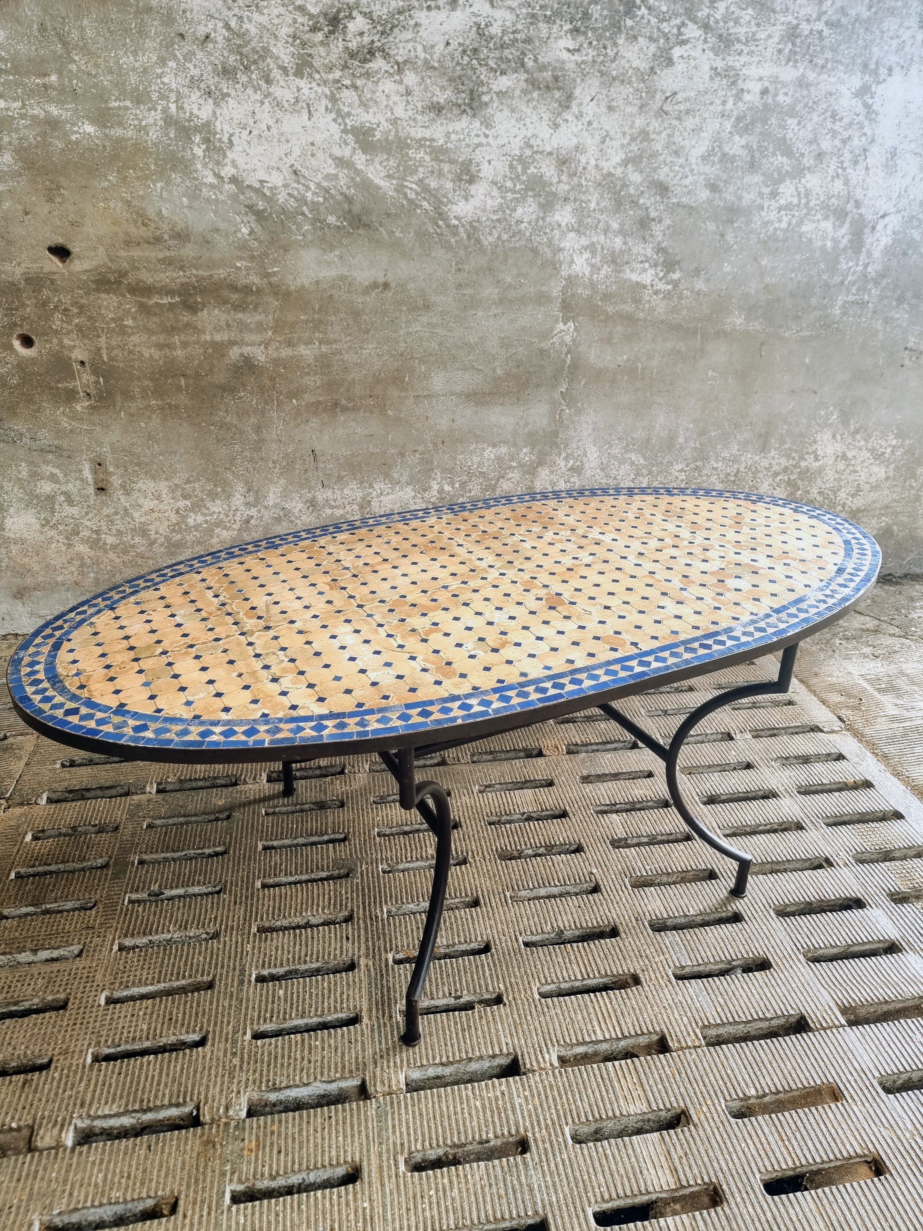 Old dining table garden table Moroccan mosaic 100 x 200 cm