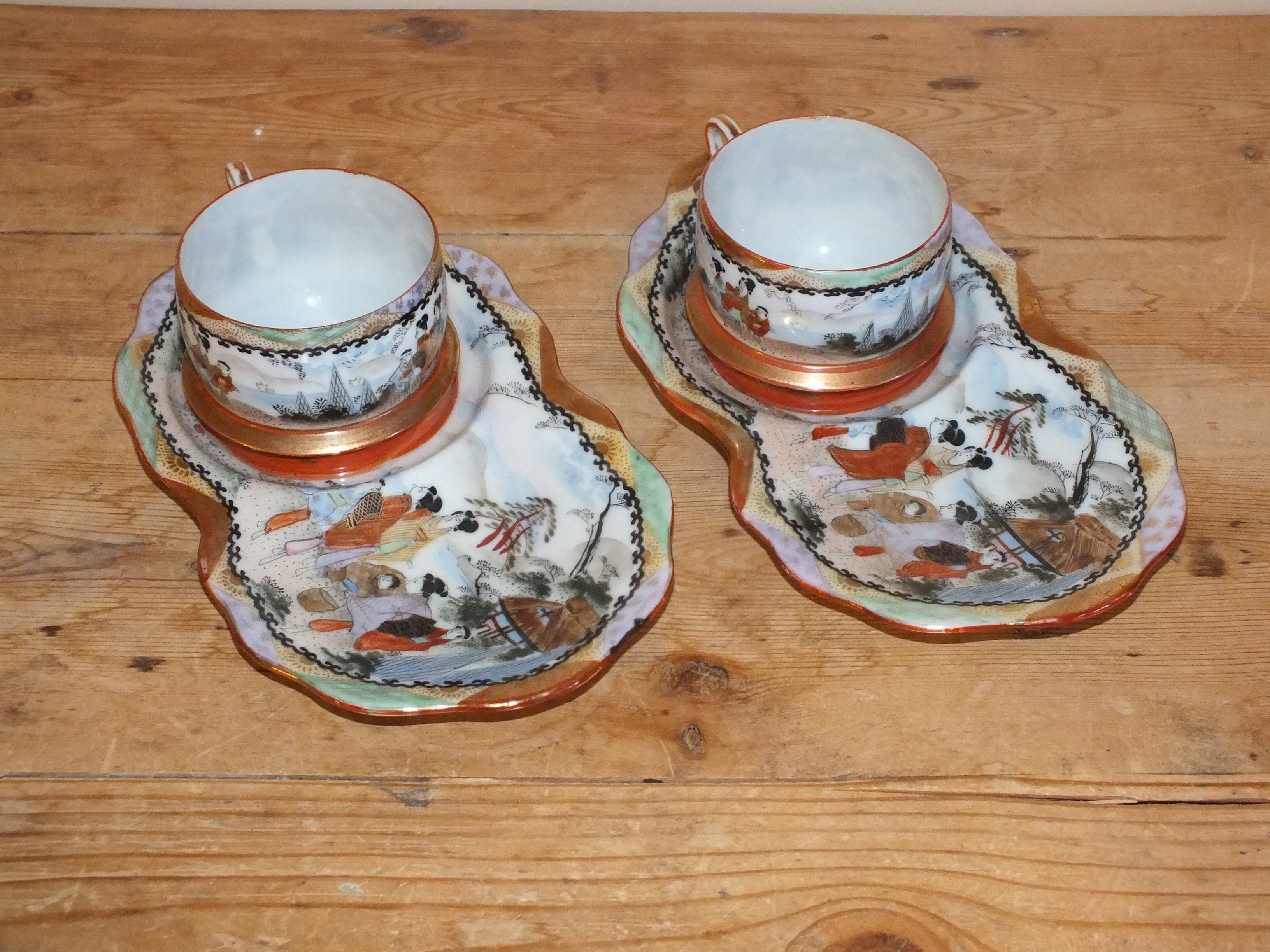 Duo of Japanese porcelain cups
