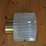 Scandinavian wall lamp, glass and brass, Carl Fagerlund, Sweden, 1965