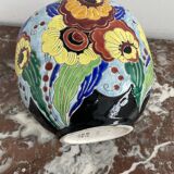 Ovoid vase, charles catteau, keramis, art deco period, fine earthenware, floral enamel decoration, vase col