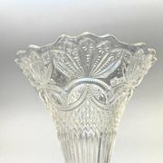Art Nouveau glass and metal cornet vase with floral motif