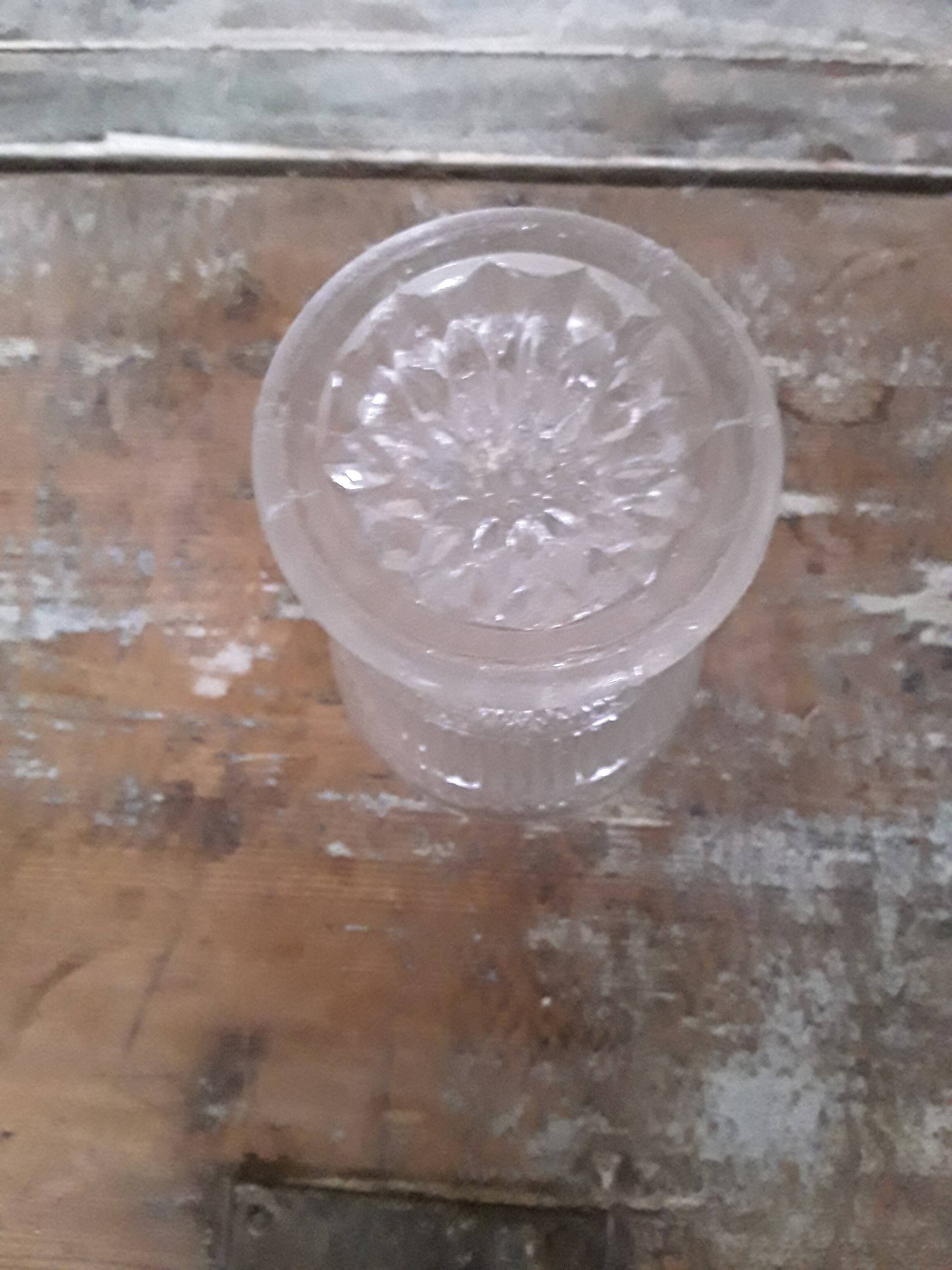 Antique glass with violets, 19th century.