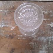 Antique glass with violets, 19th century.