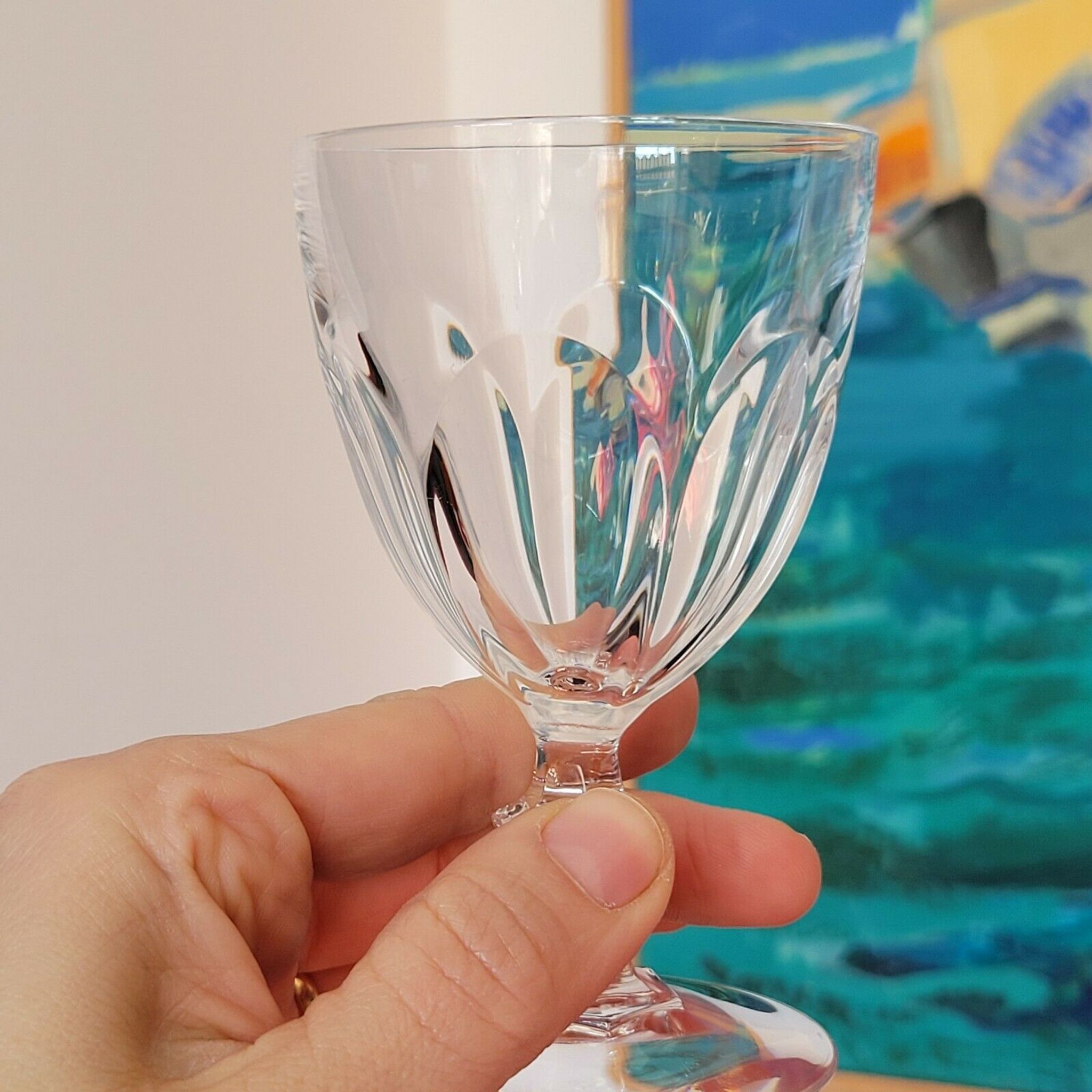12 glasses of wine / port crystal facets Cristal D'Arques Rambouillet