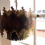 Lampe à pédant danoise en laiton Svend Aage Holm Sorensen