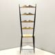 Pair of Vintage Brass and Metal Chiavarine Chairs with Yellow Fabric, Italy