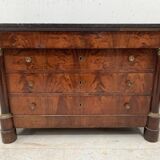 Commode Empire en acajou a demi colonnes XIX siècle