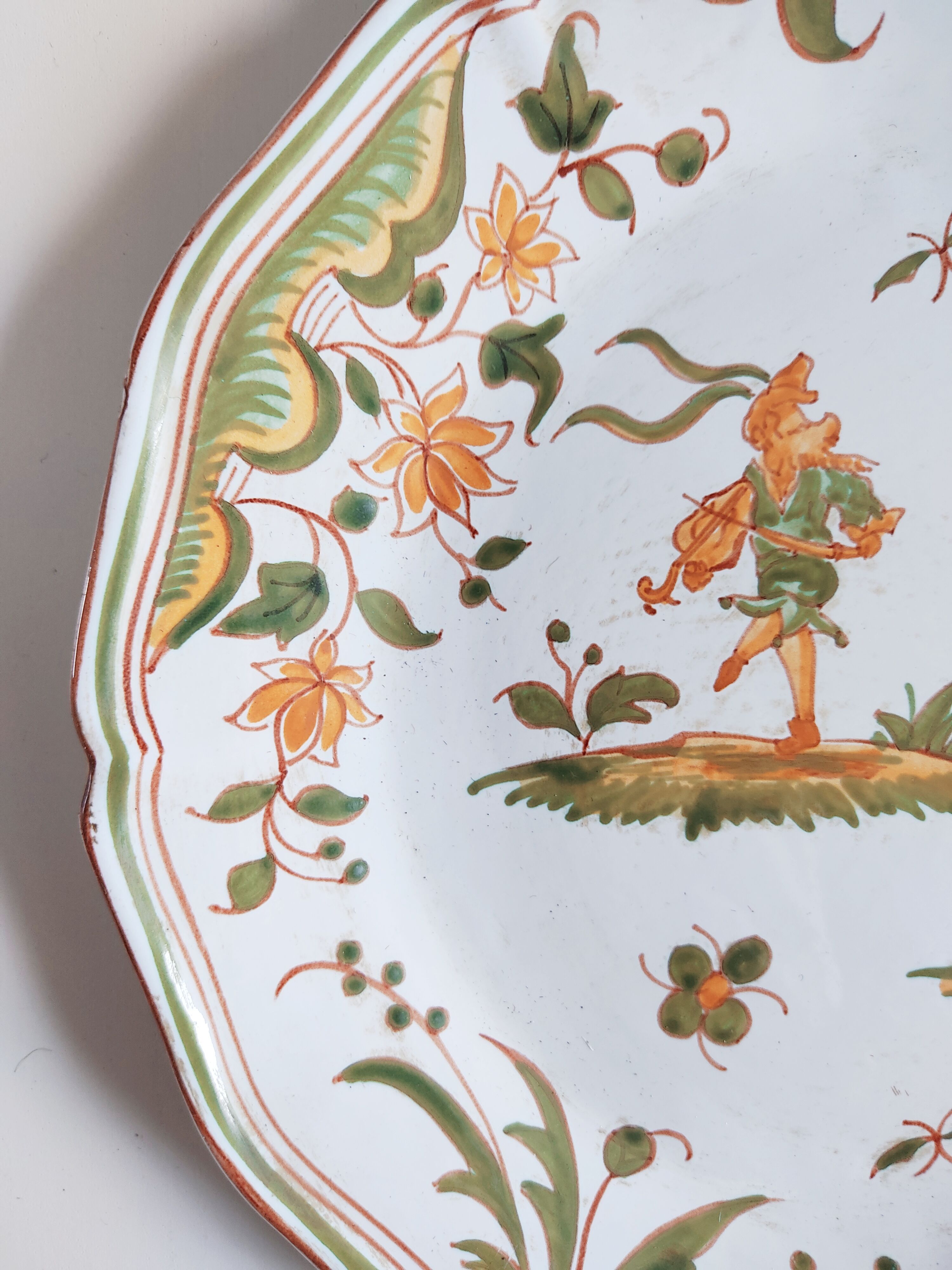 Hand-painted earthenware plate