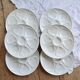6 vintage white earthenware oyster plates