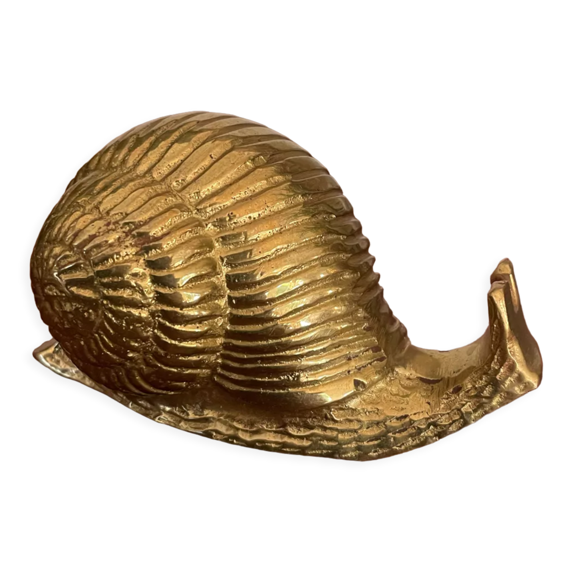 Vintage brass snail