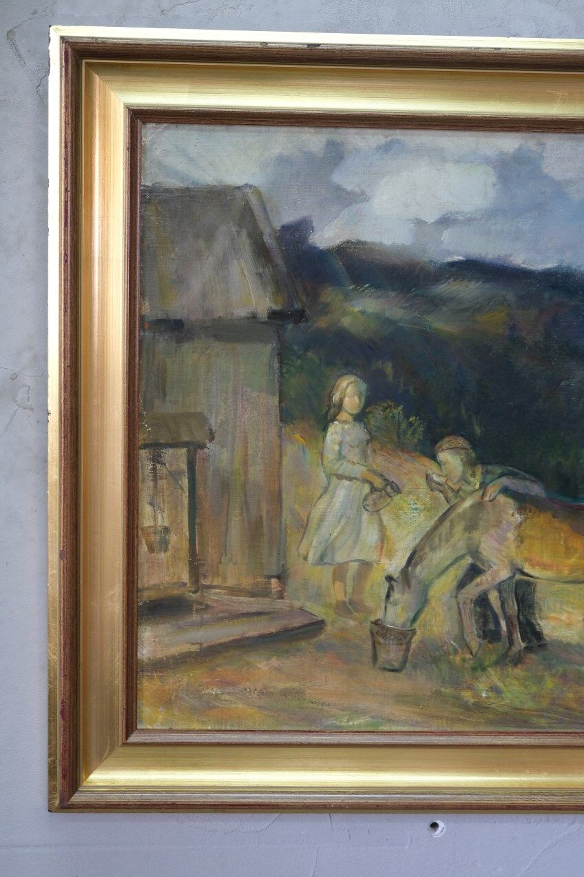 David Wallin (1879-1957), Romantic Painting , 1917, Oil on Canvas, Framed