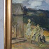 David Wallin (1879-1957), Romantic Painting , 1917, Oil on Canvas, Framed