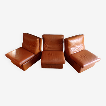 Trio of leather seats Miu Miu Italy 1970