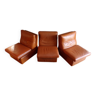 Trio of leather seats Miu Miu Italy 1970
