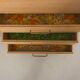 Oak desk cabinet with wardrobe space and fully pickled showcase, circa 60