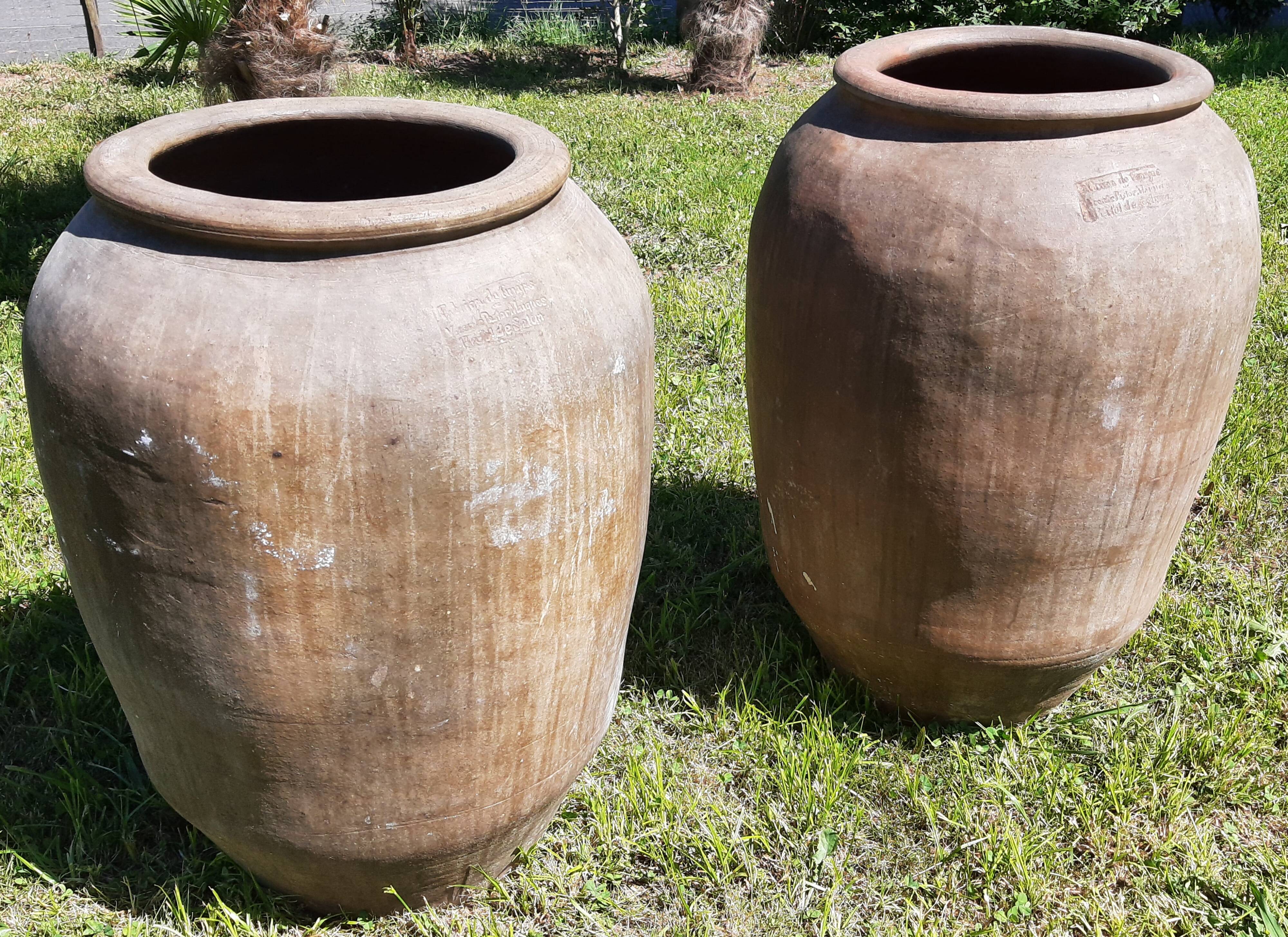 Pair of olive oil jars (or "tinajas"), Spain, 19th century