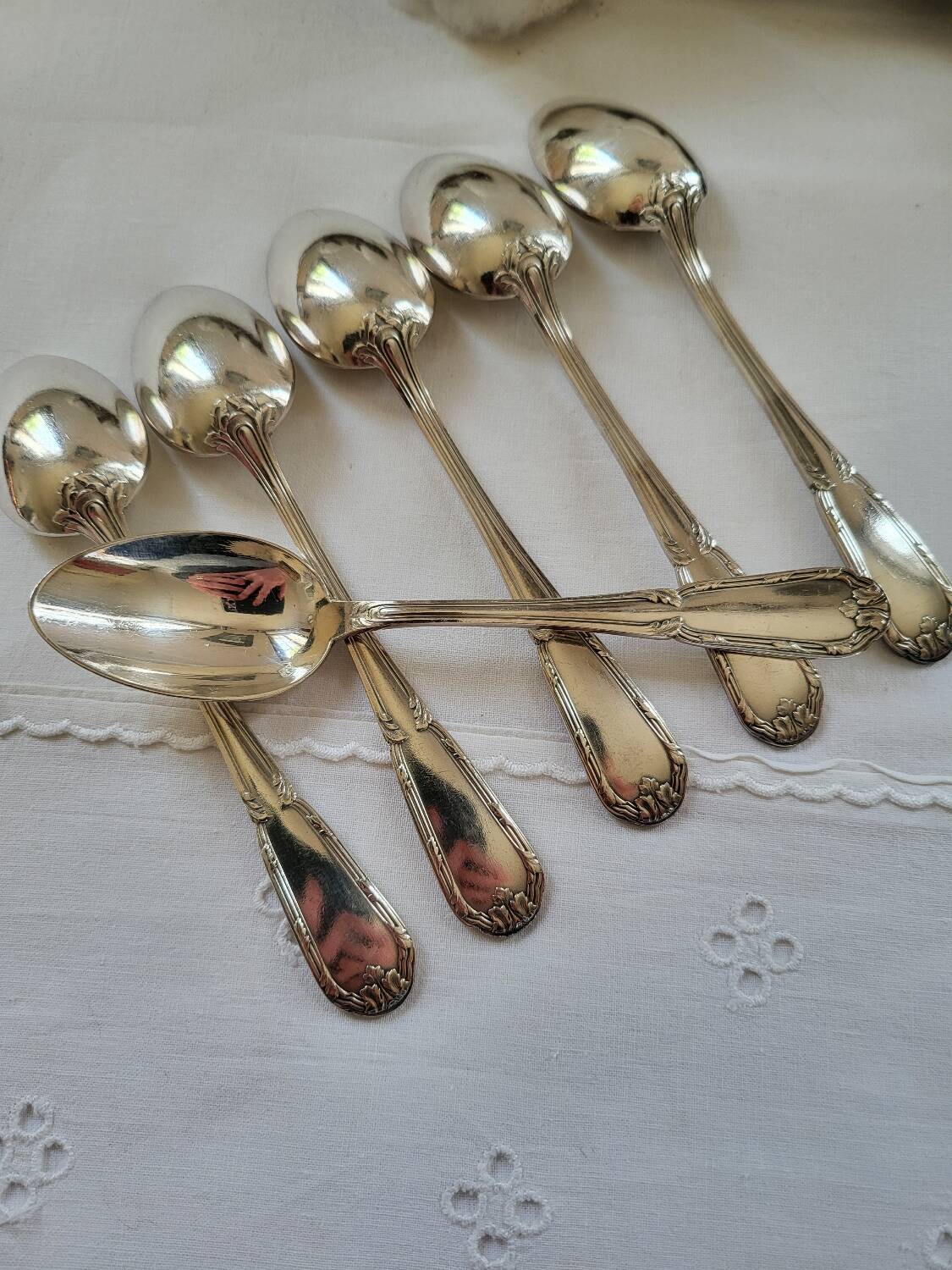6 small silver-plated Boulenger spoons