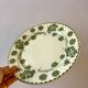 set of 6 flat plates in Digoin Sarreguemines Iron Earth model "Geranium" green late 19th century