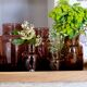 Set 5 vases in blown glass art glass ALLEX, Drôme