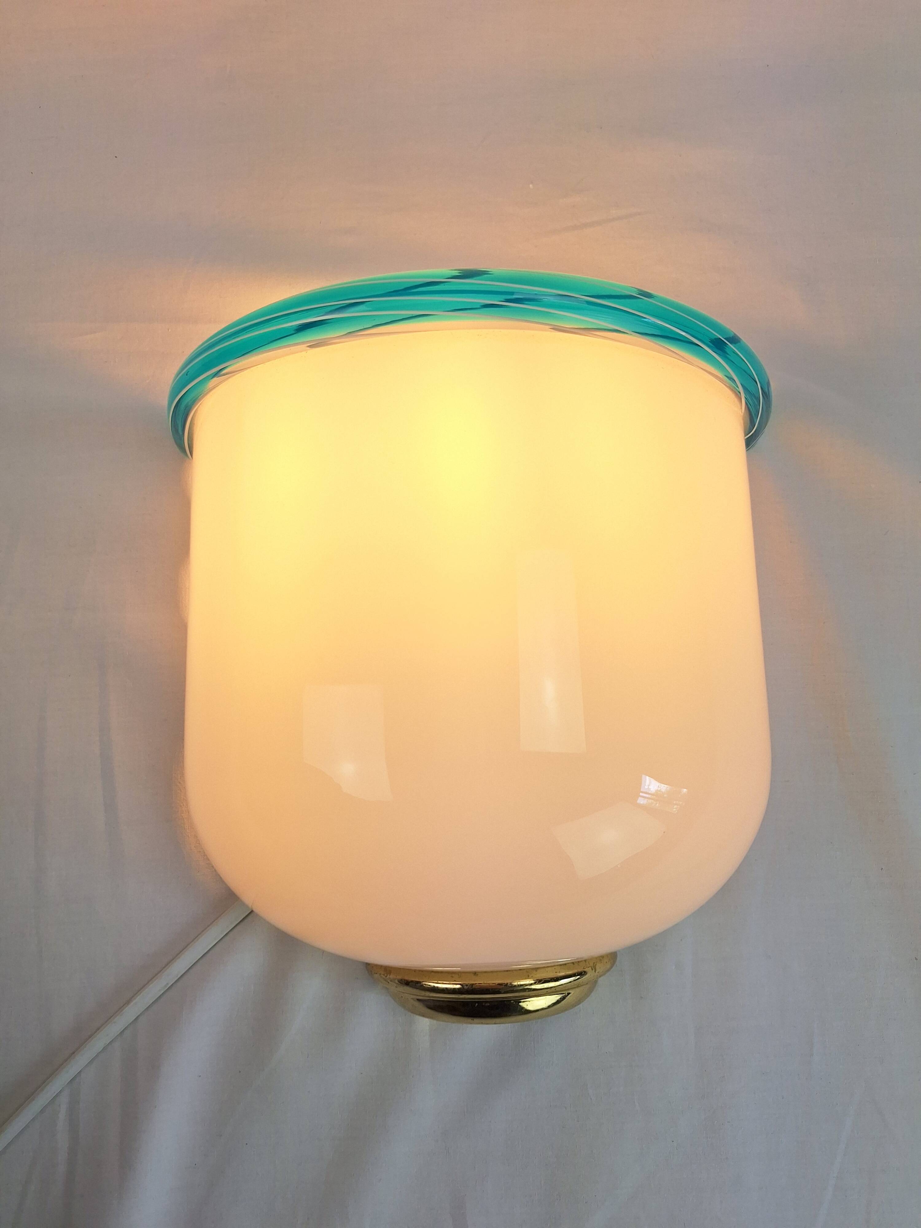 Art Deco hand-blown Murano glass wall lamp