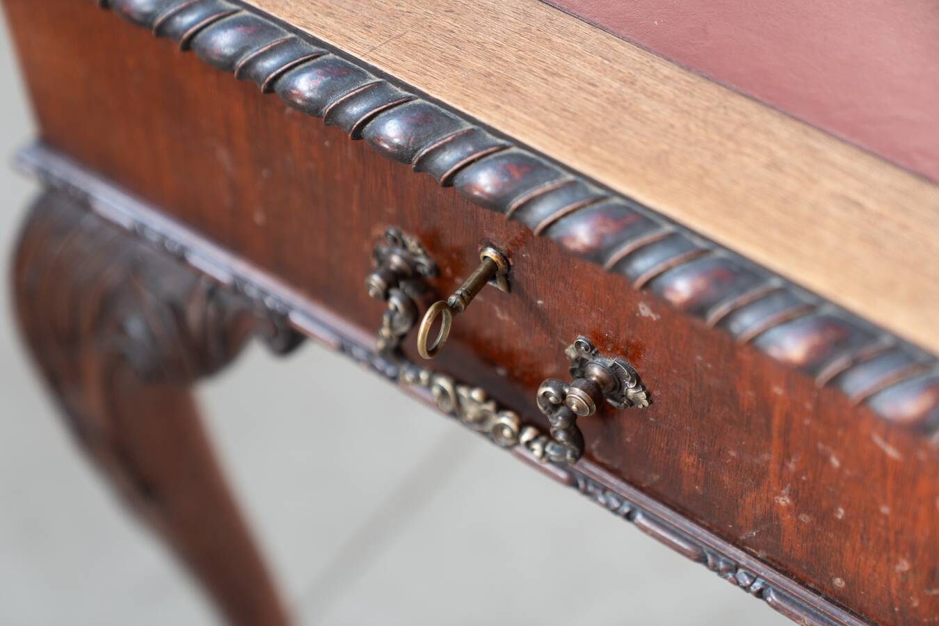 Late 19th/Early 20th Century Edwardian Desk with Lion Paw Feet
