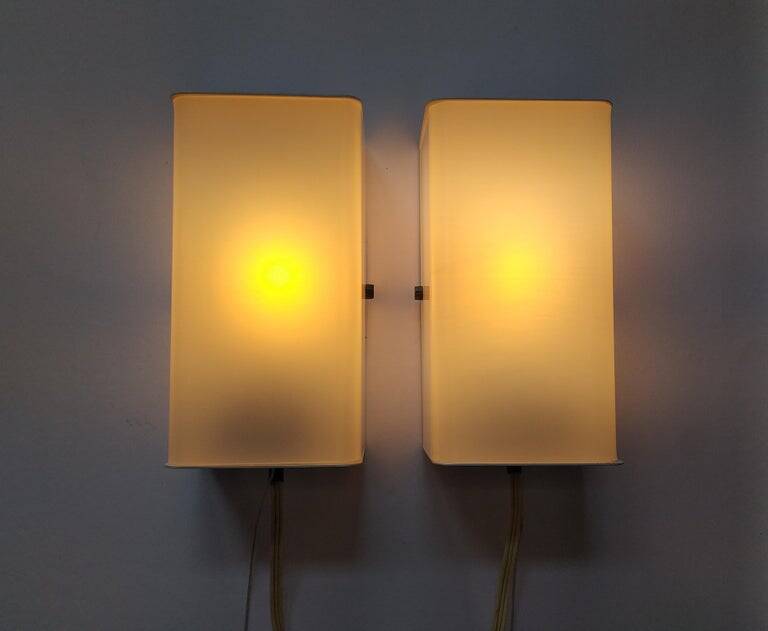 Pair of Midcentury Wall or Table Lamps, Pokrok, 1970s