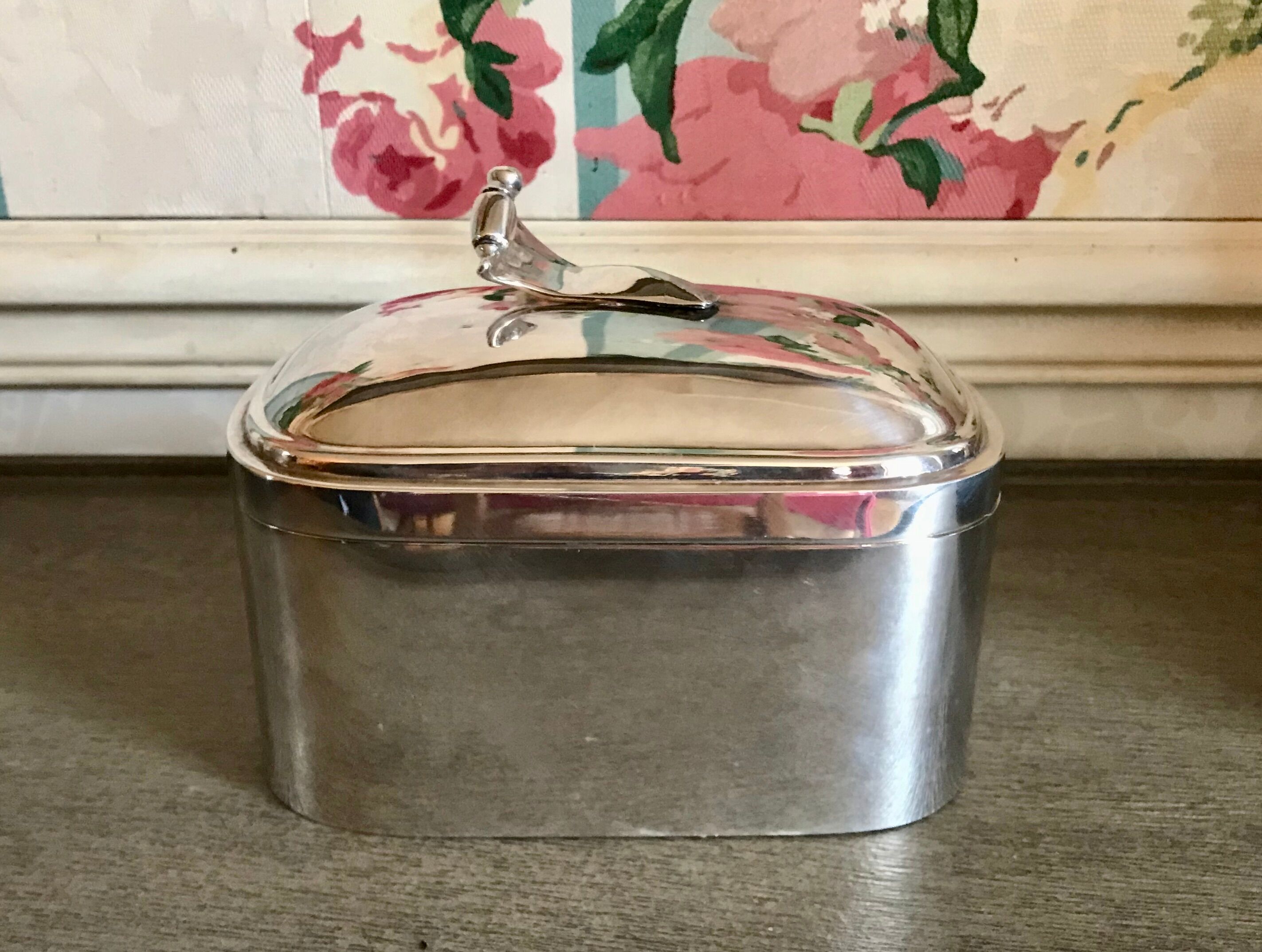 Art deco silver metal box