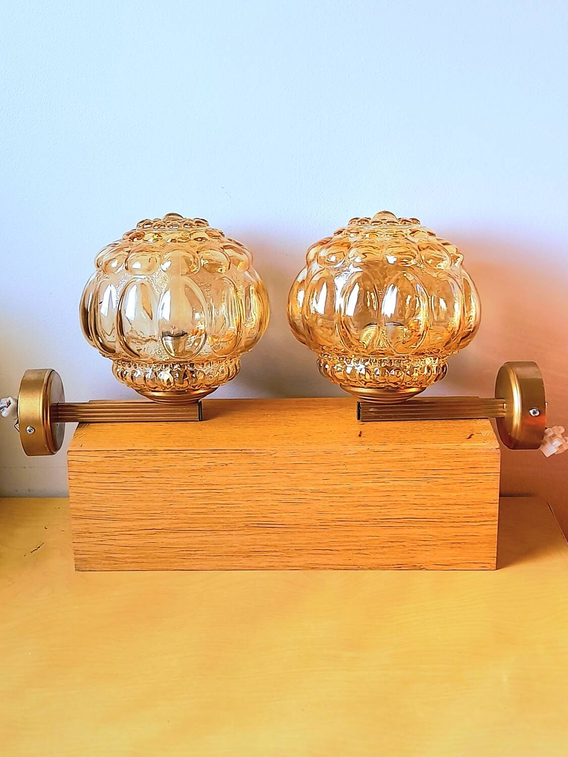 Pair of bubble wall lights by Helena Tynell from the 70s.