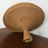 exceptional large Mid Century Modern wicker pendant lamp