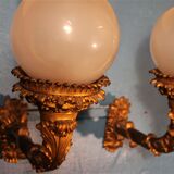 Pair of wall light  bronze "Torches / torches" early twentieth century